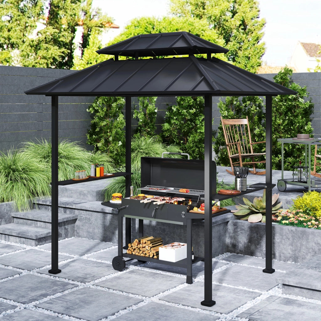 Tettoia Barbecue ¨C Minimal ¨C Nero 244x184x258 cm