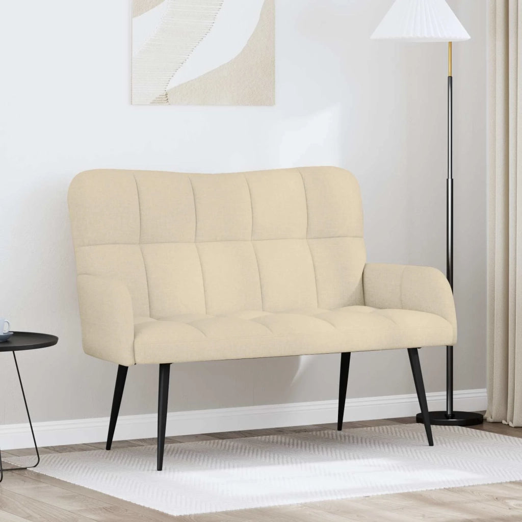 Sofa a Due Posti Crema 115 x 61 x 87 cm Tessuto 42028936