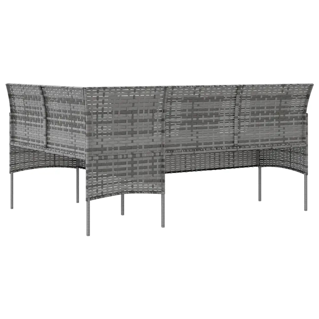 Set Divano a L con Cuscini 5 pz Grigio in Polyrattan 318579