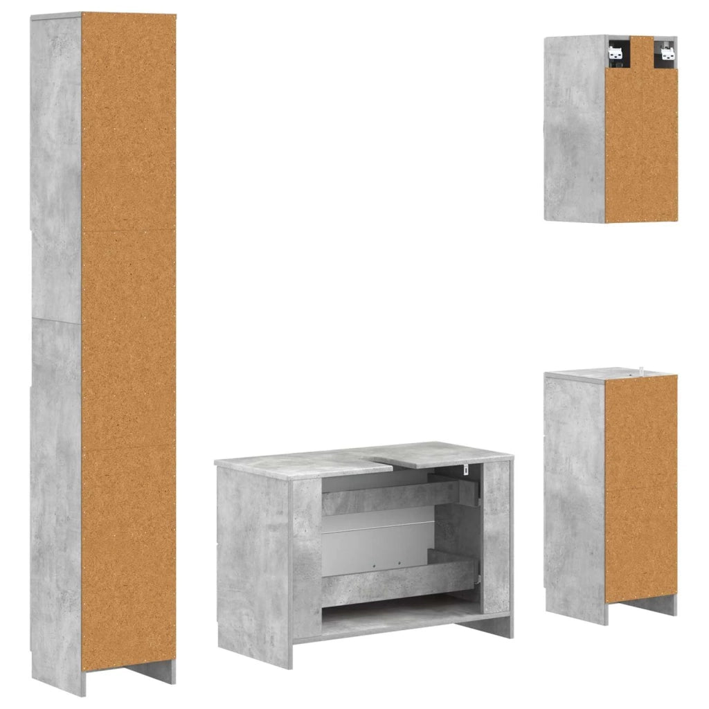 Set di Mobili da Bagno da 4 Pezzi UTRECHT Grigio Cemento 3417975