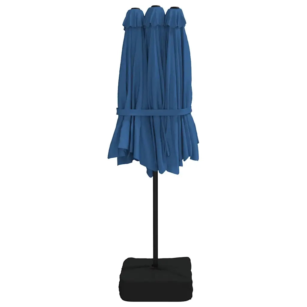 Ombrellone a Doppia Testa con LED Azzurro 449x265 cm 362960