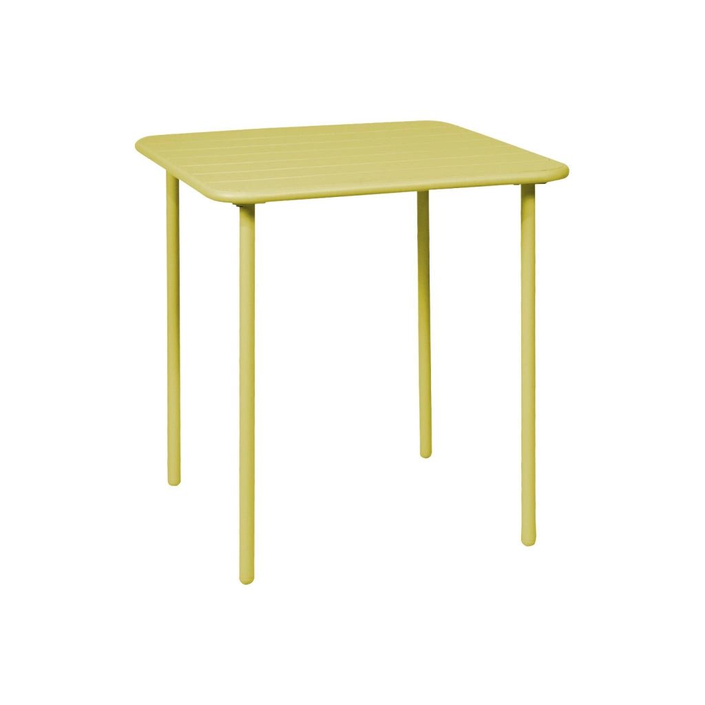 Tavolo da giardino in metallo 2 posti, 70cm, giallo