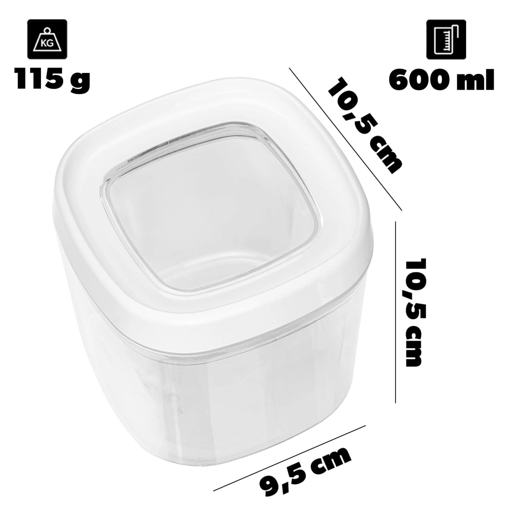 Contenitore per alimenti KADAX per spezie e prodotti sfusi con coperchio, 0,6 l, in plastica.