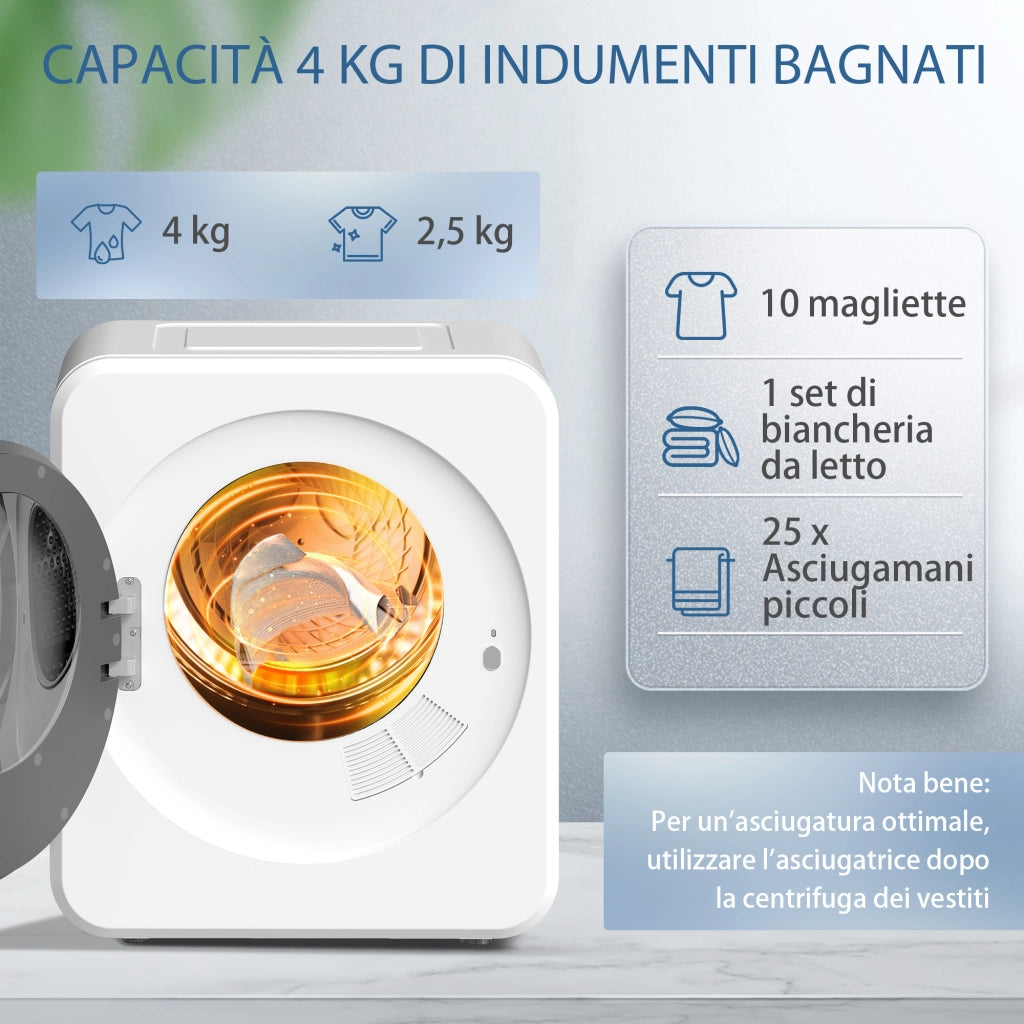 Asciugatrice Portatile 4 kg ¨C Minimal ¨C Bianco