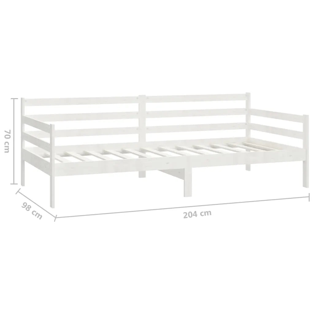 Dormeuse Bianca in Legno Massello di Pino 90x200 cm 806936