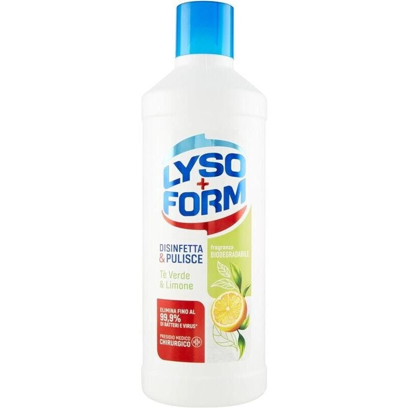 LYSOFORM LIQUIDO PER PAVIMENTI 1,1 LT DISINFETTA E PULISCE TE VERDE E LIMONE