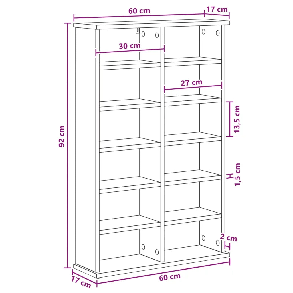 Mobile per CD Rovere Sonoma 60 x 17 x 92 cm 8012734