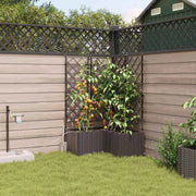 Vaso da giardino 3 pcs Marrone Plastica 42002831