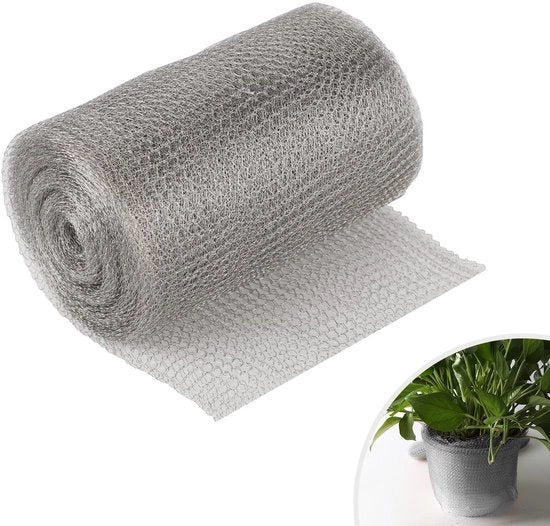 Draadgaas in Rostofissato Acciaio 12,5 cm x 12 m - Protezione dalle Lumache - Protezione per il Giardino - Elevazione del Suolo del Fusto - Protezione contro le Erbacce - Leggerezza - Retino per Giardino