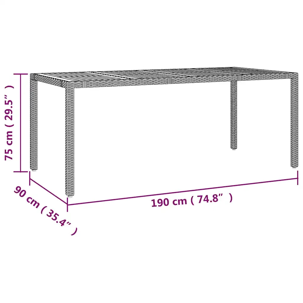 Set Bistrò da Giardino 9 pz con Cuscini in Polyrattan Grigio 3277026
