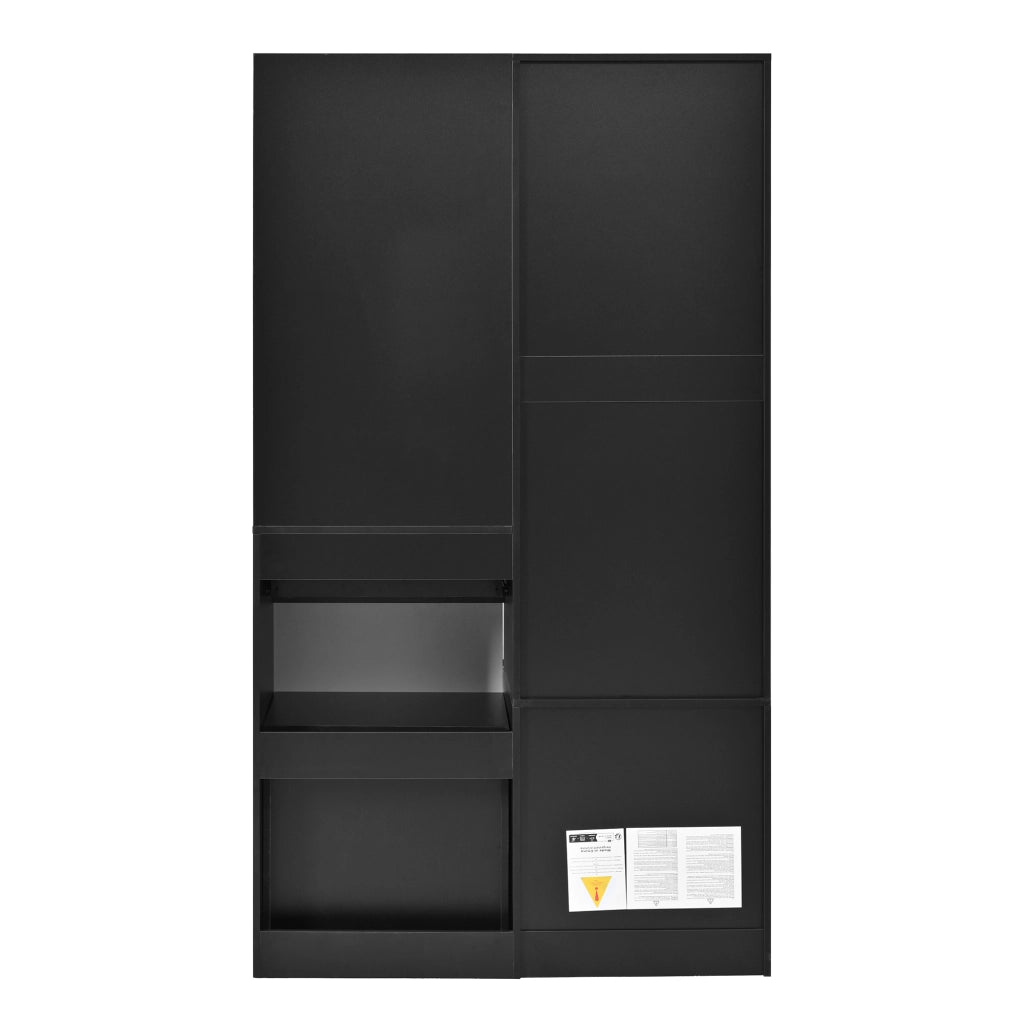 Toeletta con armadio laterale, specchio intero, 6 scomparti e 4 cassetti, per camera da letto, 90 × 50,5 × 160 cm