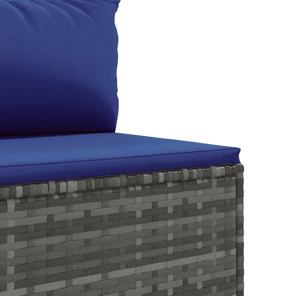 Set Divani da Giardino 7 pz con Cuscini in Polyrattan Grigio 3308231