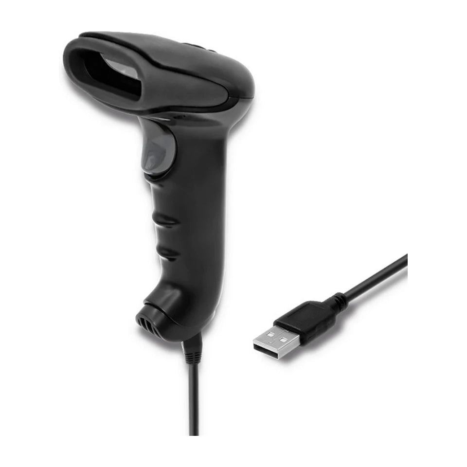 Lettore di codici a barre laser Qoltec 50866 1D | CCD | USB | Nero