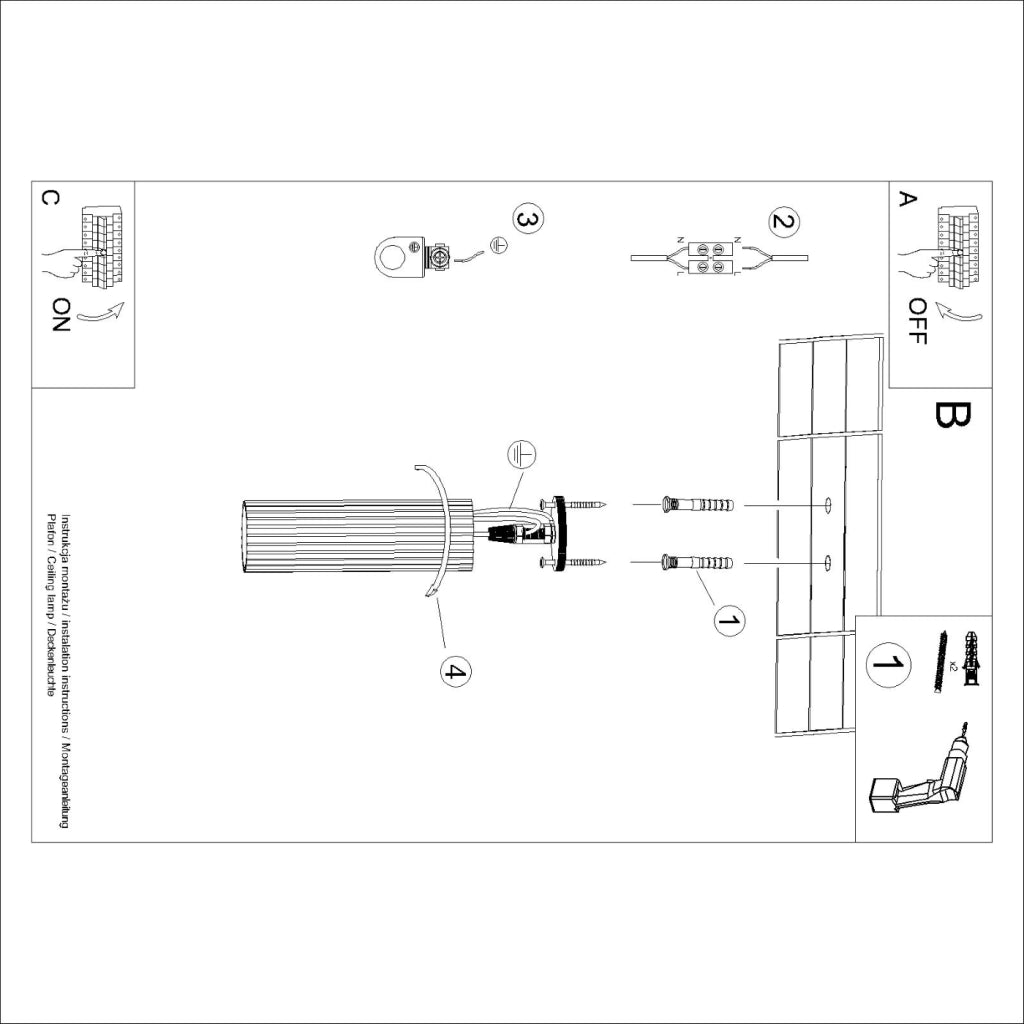 Lampada da soffitto KARBON 20 bianco