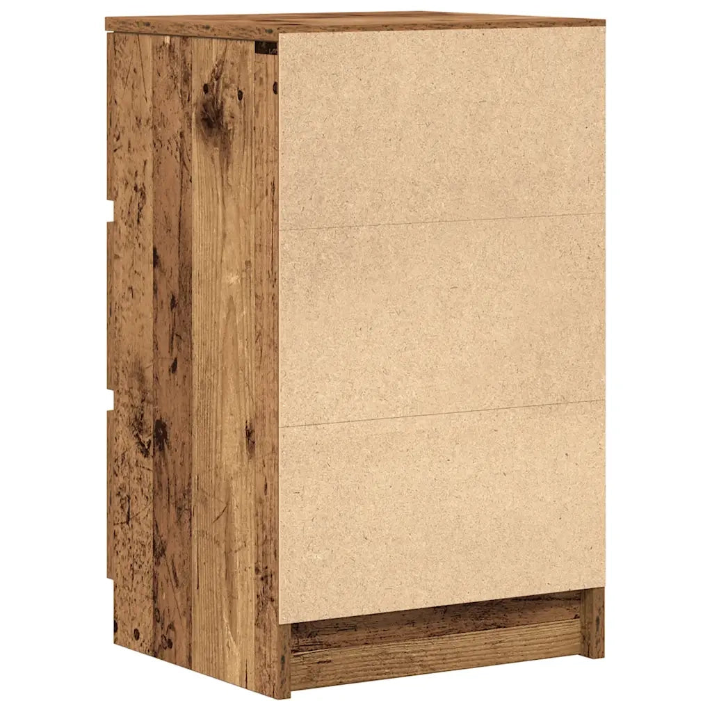 Comodino con 3 Cassetti Legno Antico 39x35x65 cm 861351