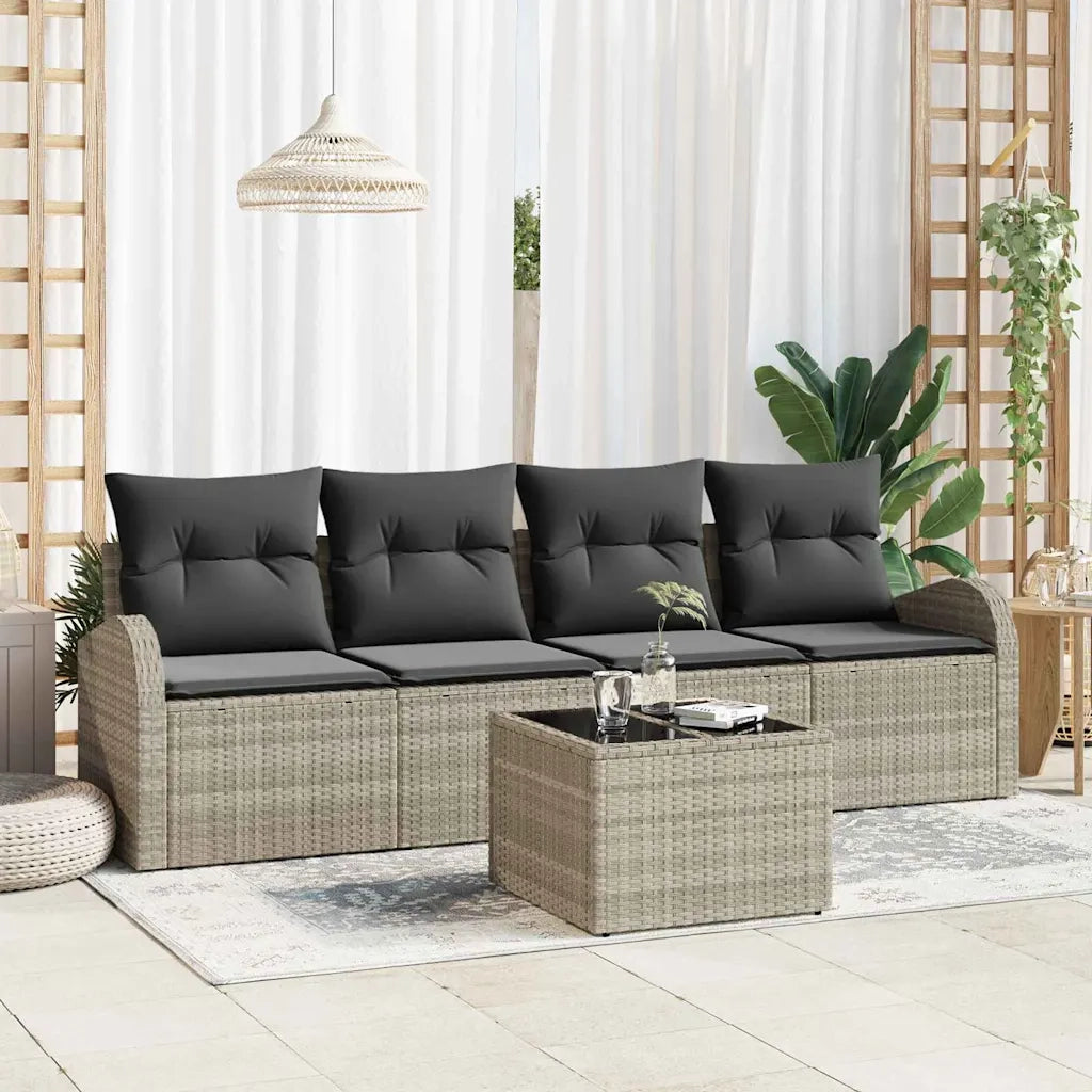Set Divano da Giardino Grigio chiaro 55 x 55 x 37 cm polyrattan 3345912