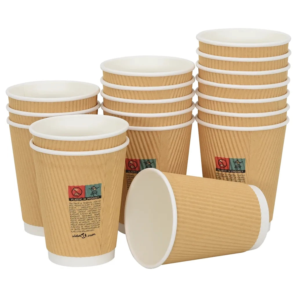 Bicchieri da Caffè in Carta 500 pz 12oz 300ml Marrone 4102800