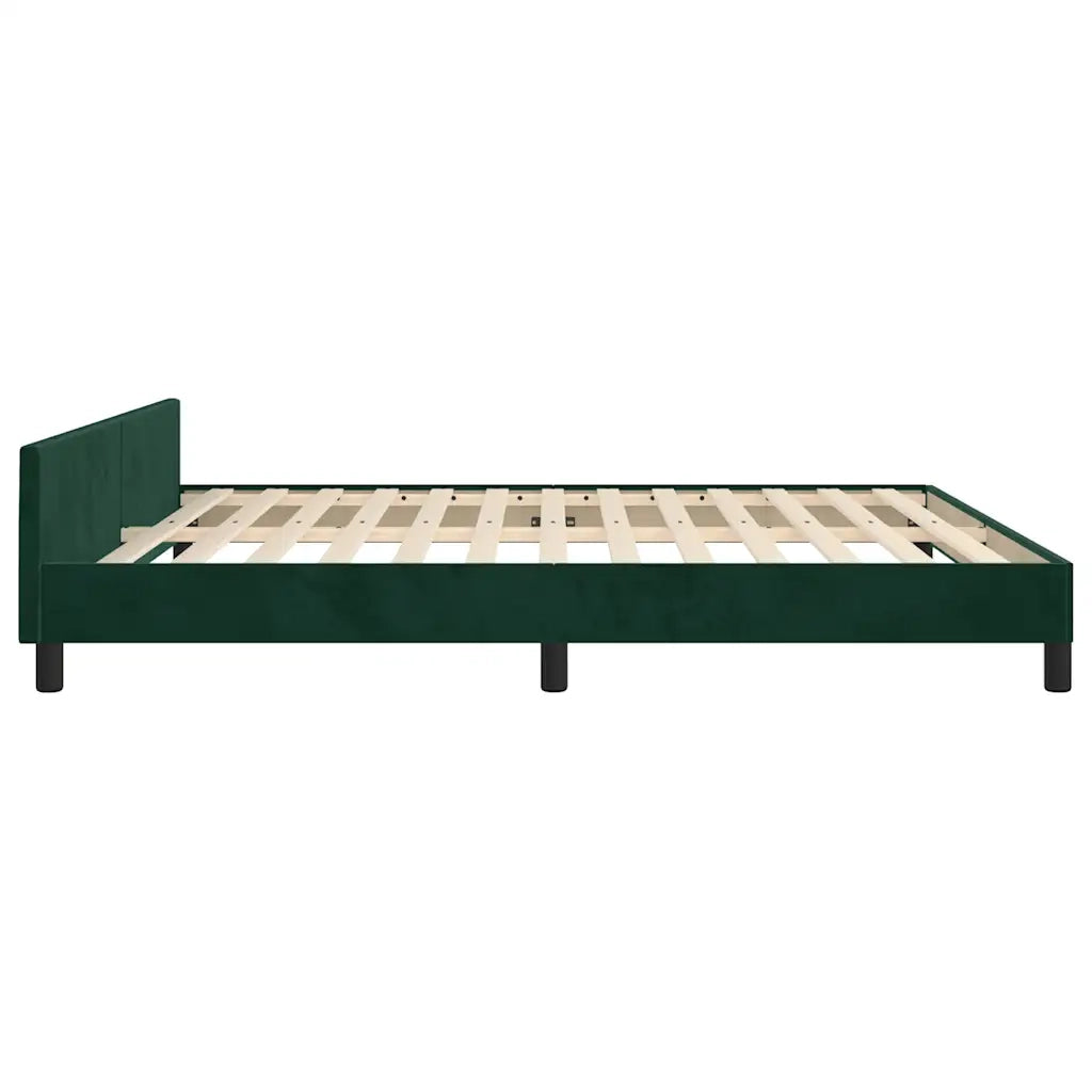 Letto matrimoniale | Letto per adulti | Giroletto senza Materasso Verde Scuro 160x200 cm in Velluto