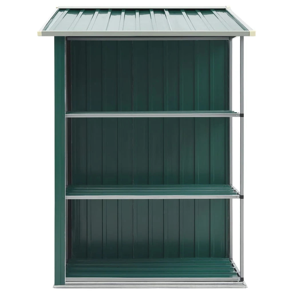 Casetta da giardino cabina ripostiglio casetta da esterno robusta casetta per attrezzi con ripiano 205 x 130 x 183 cm ferro verde 02_0022225