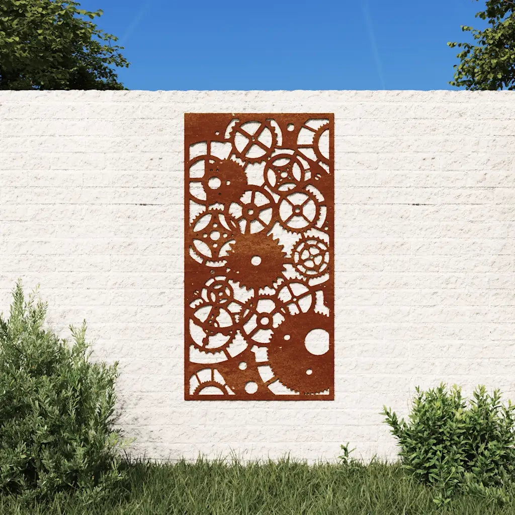 Decorazione Muro Giardino 105x55 cm Ingranaggio Acciaio Cortencod mxl 130665