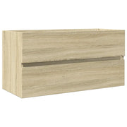 Mobiletto lavabo da bagno a parete dal design moderno e salvaspazio 90 x 38 x 45 cm in legno composito rovere Sonoma 02_0049702