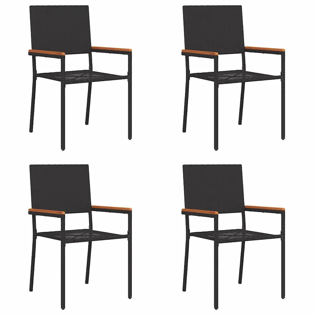 Sedie impilabili da giardino 4 pcs Nero e Marrone 3403061