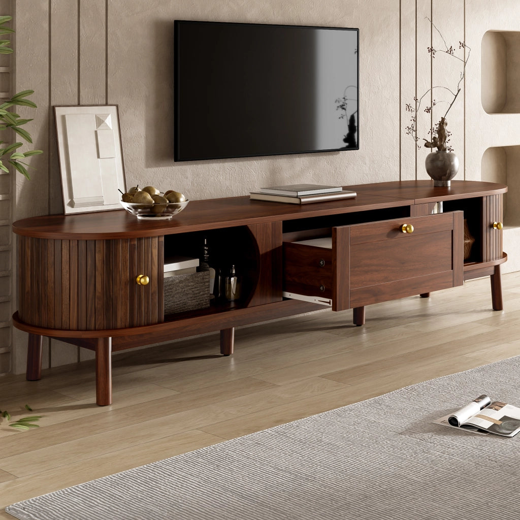 Cassettiera per TV noce MDF lunghezza 170 cm