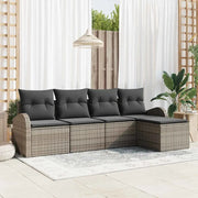 Set Divano da Giardino Grigio polyrattan 3345999