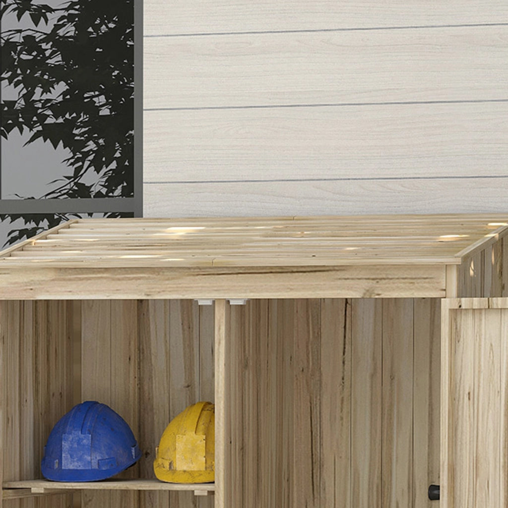 Armadio da giardino ¨C Minimal ¨C legno 2 ante 2 ripiani 120x57x183 cm
