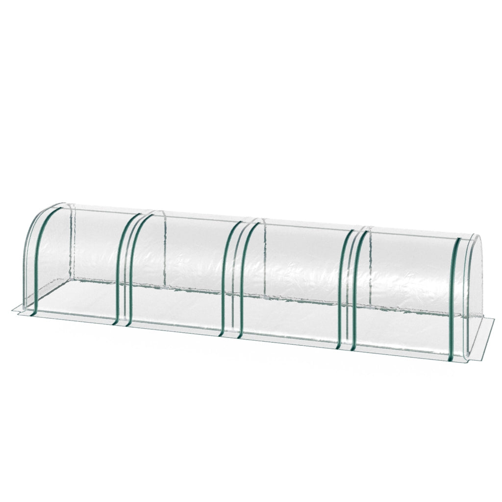 Serra a Tunnel Giardino ¨C Xylo ¨C Acciaio PVC Impermeabile Anti UV 4 Porte 395x100x80cm