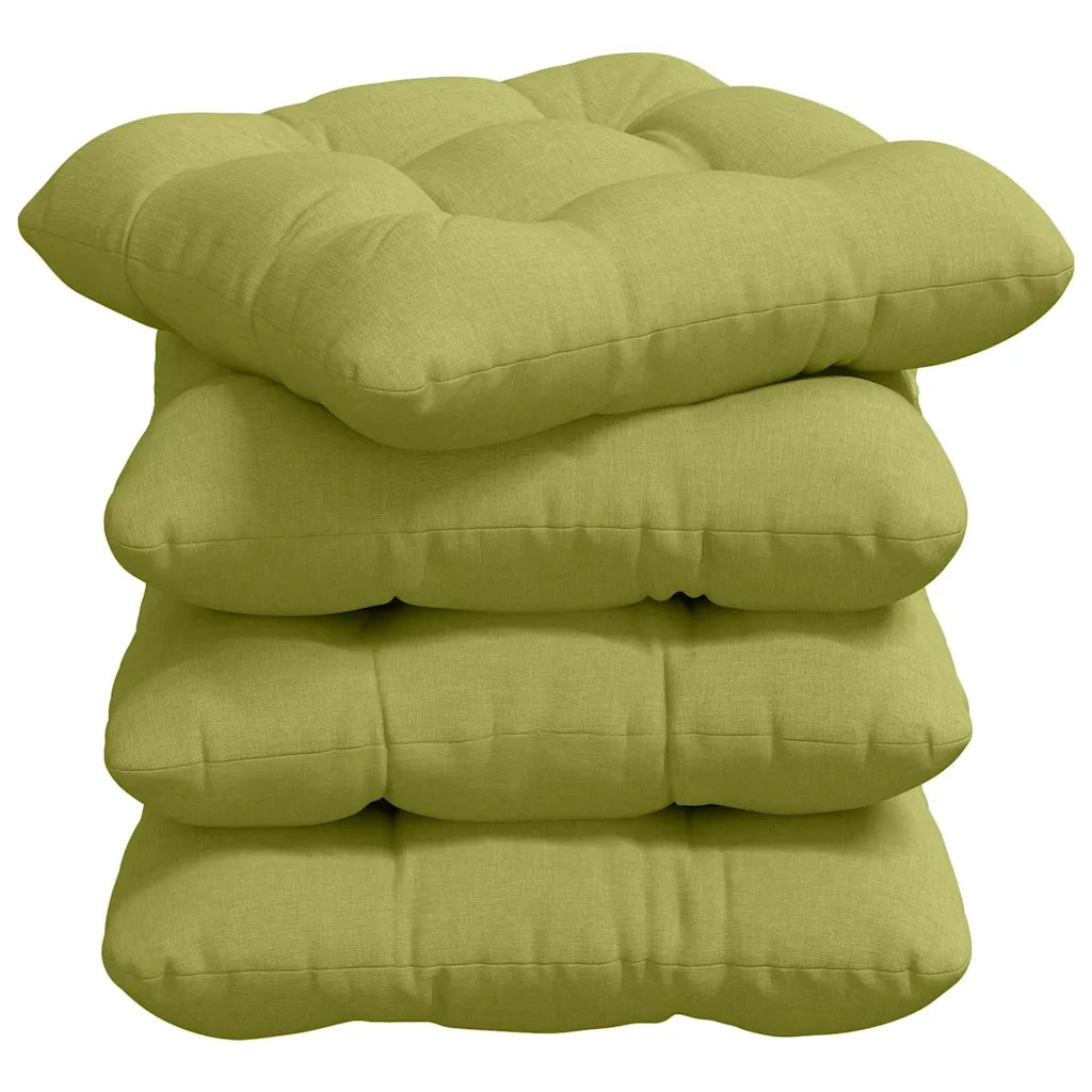 Cuscini per Seduta 4 pcs Verde chiaro 40 x 40 x 12 cm Tessuto 42015070