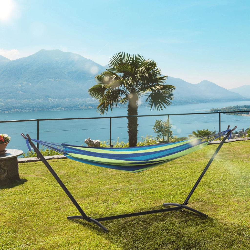 Amaca con supporto ¨C zephmum ¨C verde e blu 310x117 cm