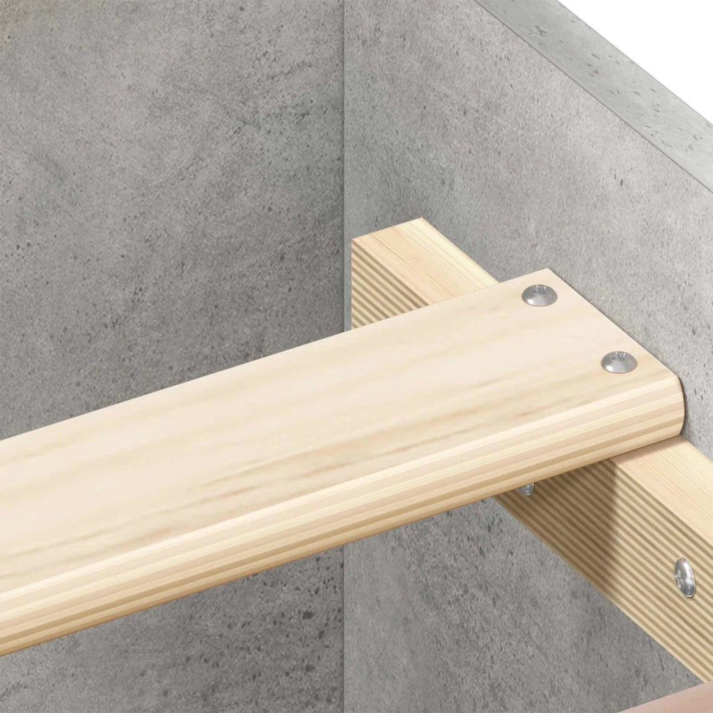 Struttura letto con testata-Giroletto Grigio Cemento 80 x 200 cm 371655