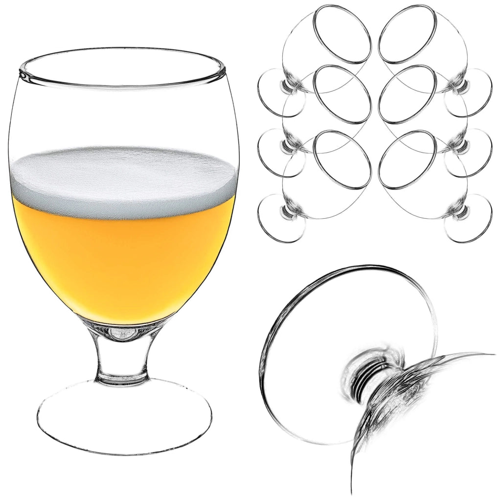 Bicchieri da birra KADAX, per cocktail, bevande, boccali, 370 ml, confezione da 6 pezzi, idea regalo