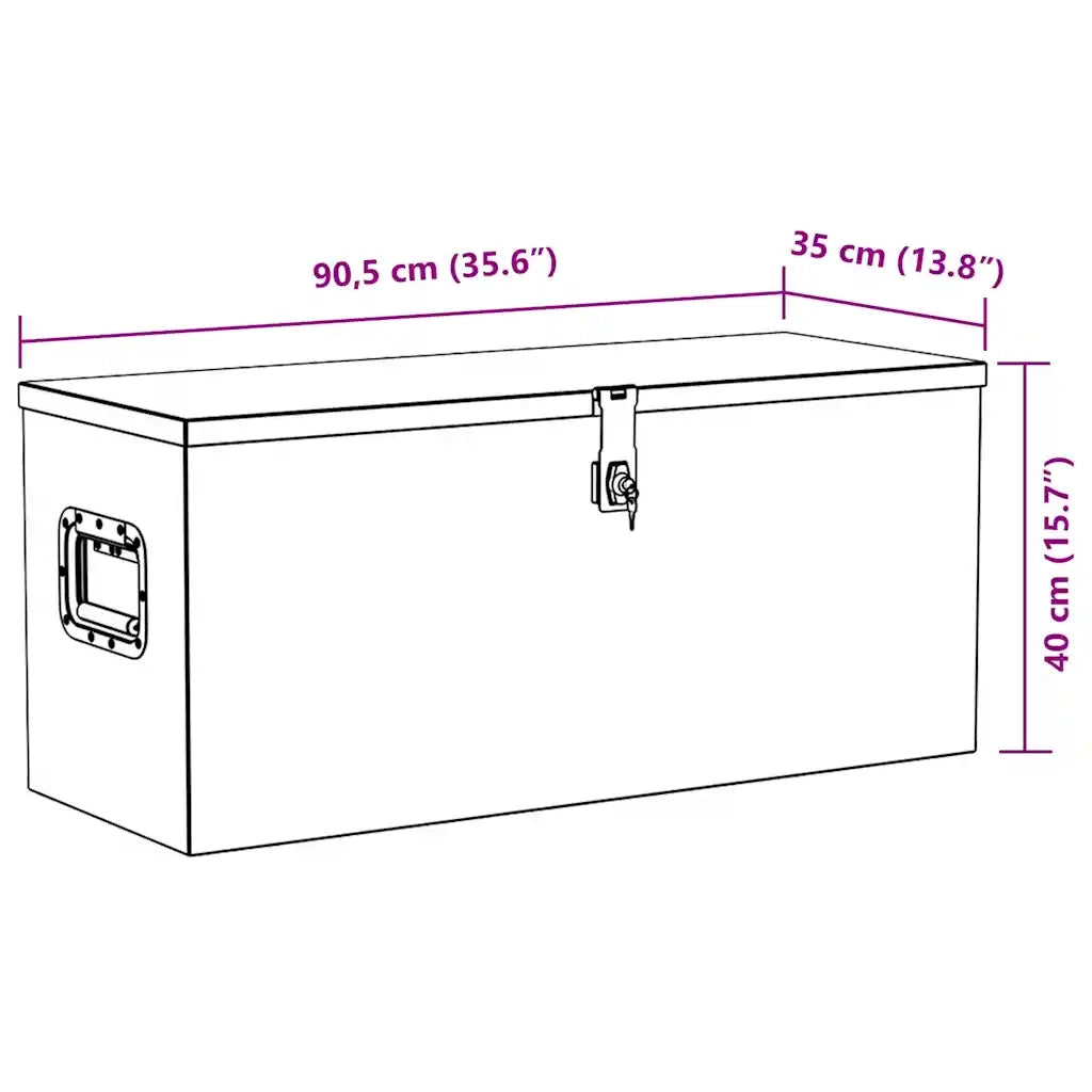Cassetta in Alluminio 90,5x35x40 cm Argento cod mxl 13453
