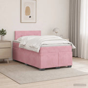 Letto con Box Spring, Materasso e LED Rosa 120 x 200 cm Velluto 3452161