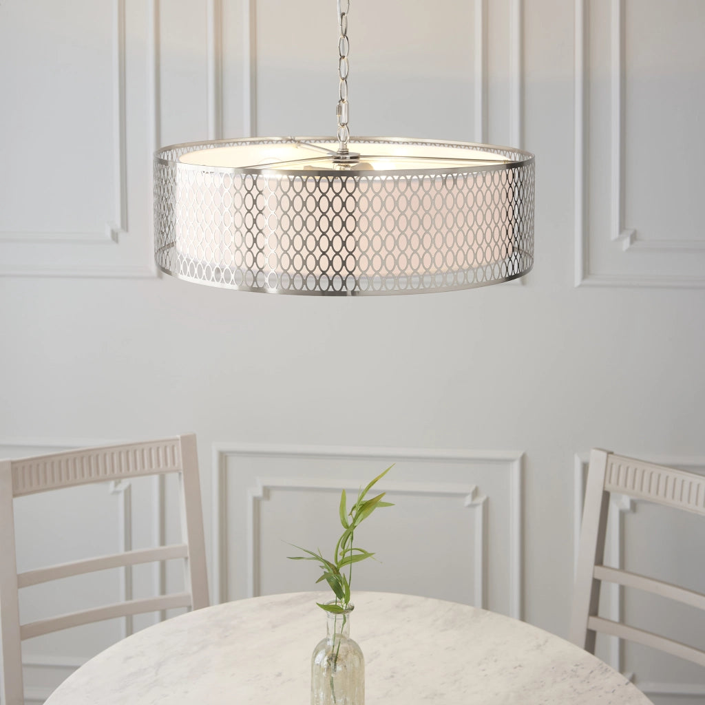 Lampadario Cordero Endon tondo nichel satinato 3xE27
