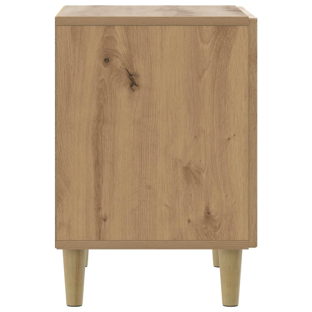Set di 2 Comodini | Armadio da Notte | Mobiletto da notte Rovere Artigianale 43 x 34,5 x 50 cm
