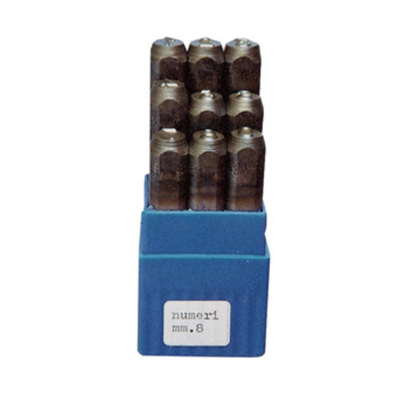 PUNZONI IN ACCIAIO SERIE  9 NUMERI 4X60 MM- 1,0 confezione