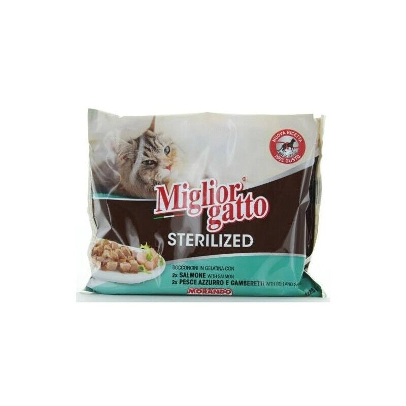 MIGLIOR GATTO STERILIZED BOCCONCINI IN GELATINA 4 X 85 GR