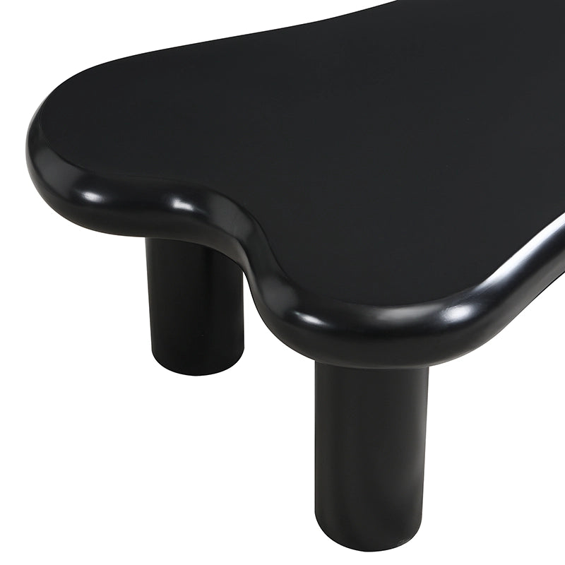 Tavolino da Caff¨¨ a Forma di Nuvola con LED e Cassetto ¨C MINIMAL ¨C MDF Nero