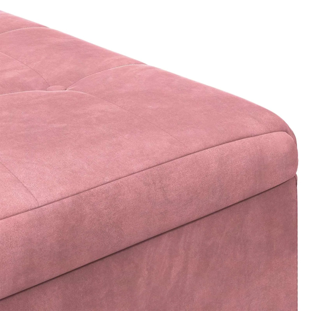 Pouf contenitore con cuscino Rosa 60 x 60 x 45 cm Velluto 876828