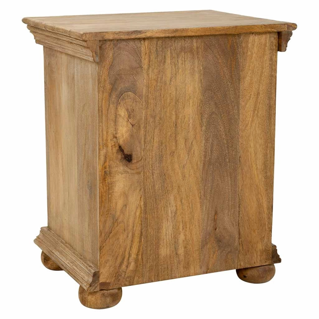 Comodino in legno artigianale marrone 50x40x60.