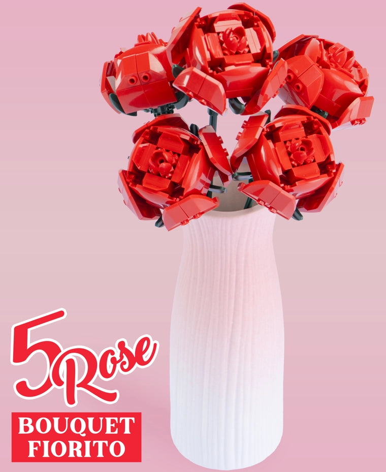 Set di Costruzione Fiori e Piante, 405 PCS - 11 Rose Collezione Botanica Fiori Artificiali Eterni, Regali per San Valent