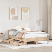 Letto senza Materasso-Struttura Letto 135x190 cm in Legno Massello di Pino 513146