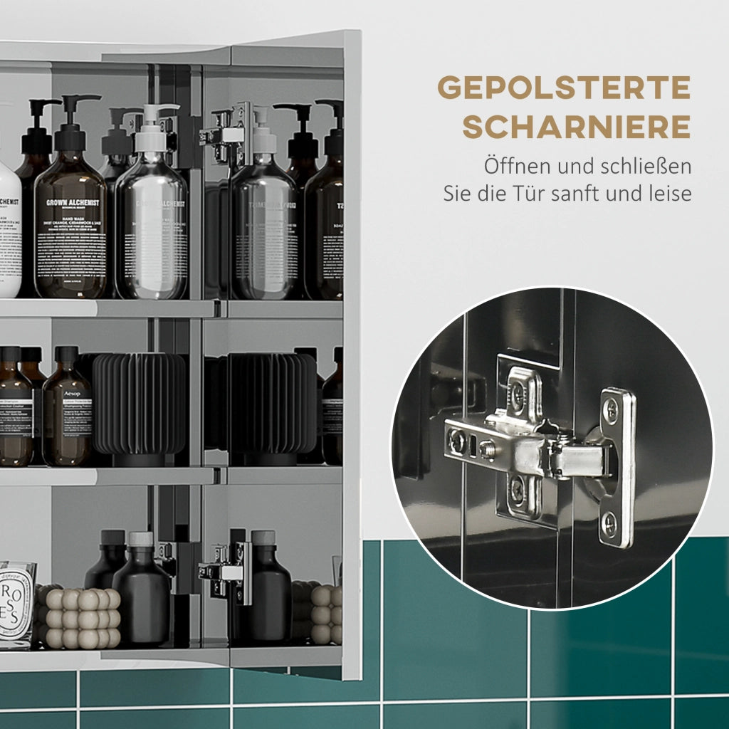 Armadietto Bagno con Specchio ¨C Zephmum ¨C Bianco 70x12x55 cm