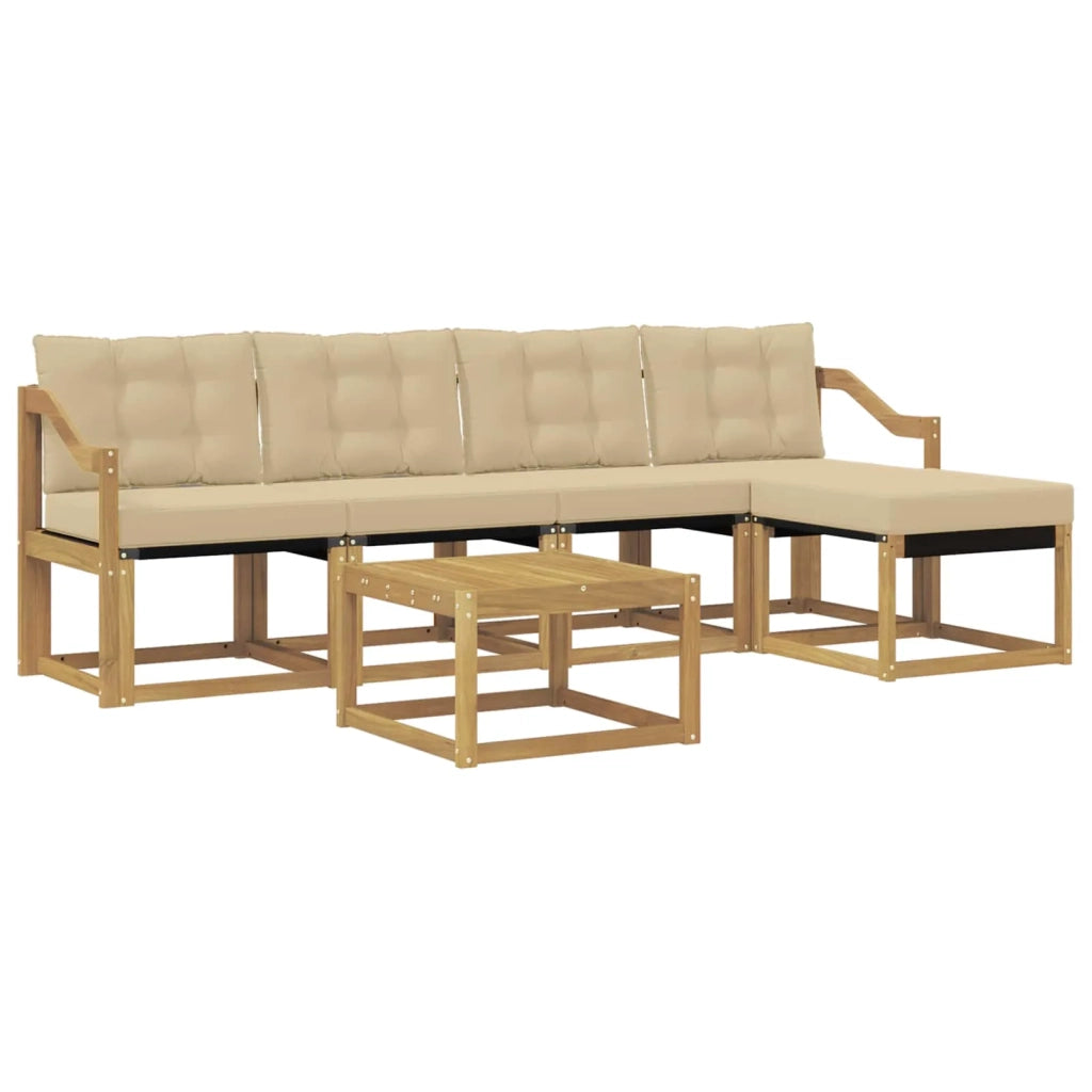 Set di divani da esterno 6 pz Bianco e Beige 3389415