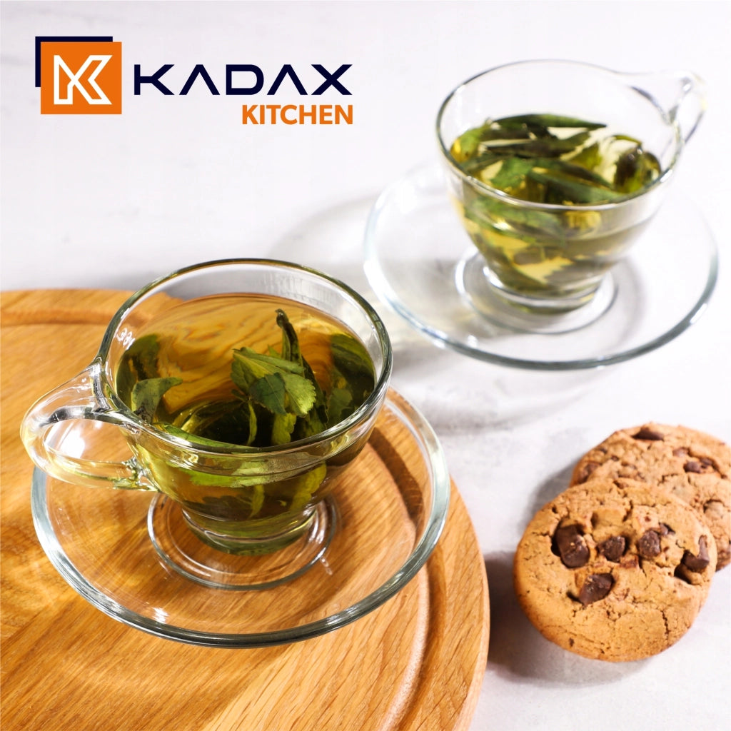 Set di 4 tazze e piattini da caffè/tè KADAX da 200 ml