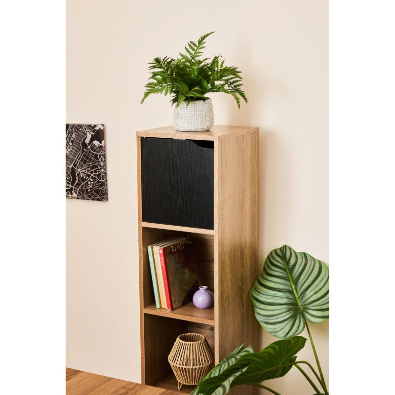 Libreria 2 Ante+2 Vani Miracle Naturale + Nero