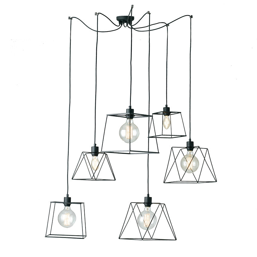 Lampadario 6 luci ROXANE nero